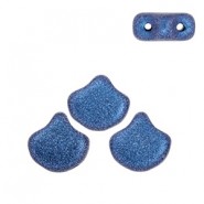 Ginko Leaf Beads 7.5x7.5mm Metallic suede blue 